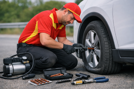 Tyre repair and puncture service